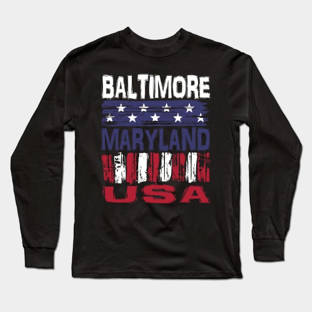 Baltimore Maryland  USA T-Shirt Long Sleeve T-Shirt by Nerd_art